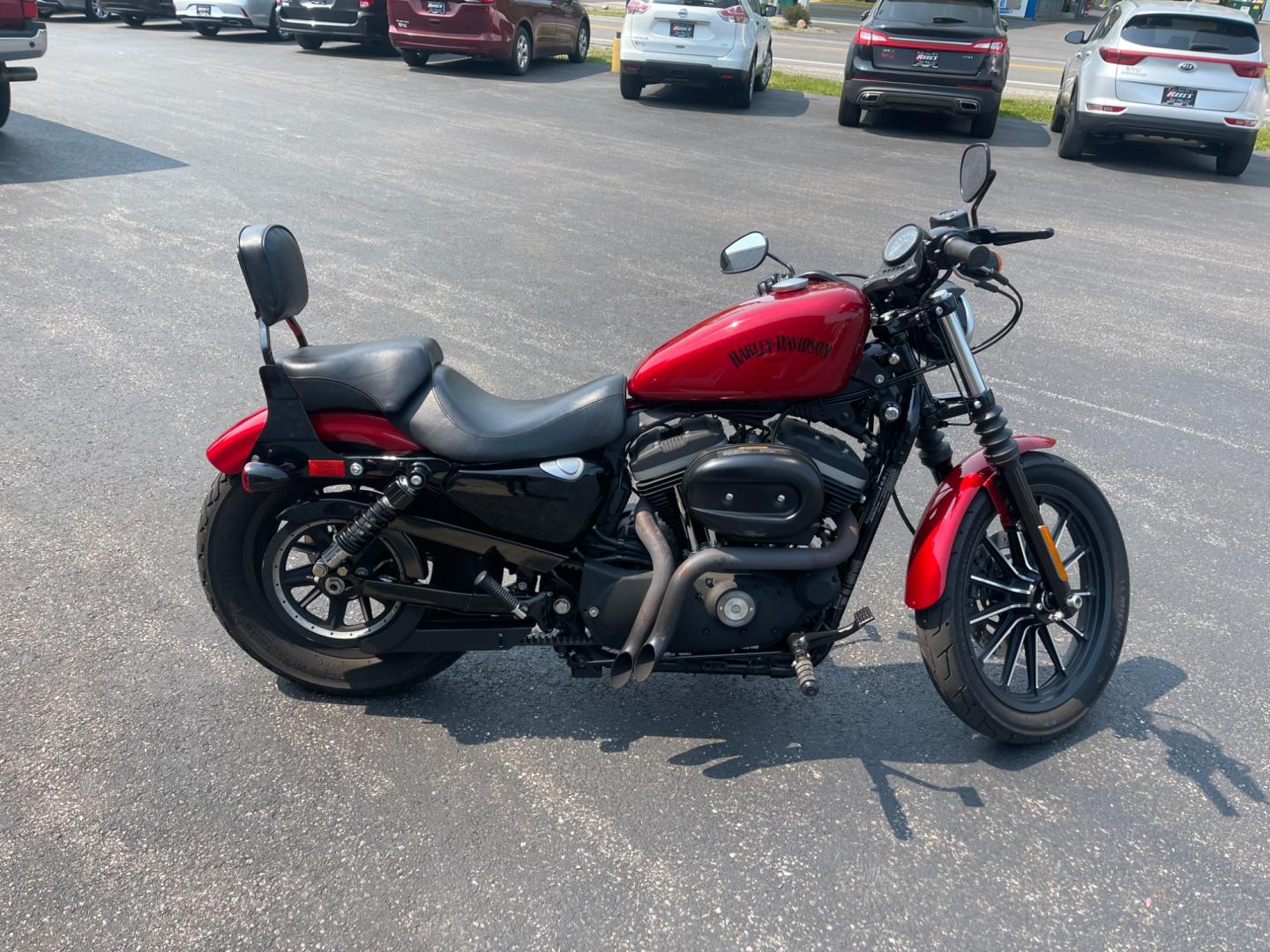 2012 Red /Black Harley-Davidson XL883N XL 883 (1HD4LE214CC) with an 883 CC Twin V engine, 5 Speed Manual transmission, located at 11115 Chardon Rd. , Chardon, OH, 44024, (440) 214-9705, 41.580246, -81.241943 - Photo#3