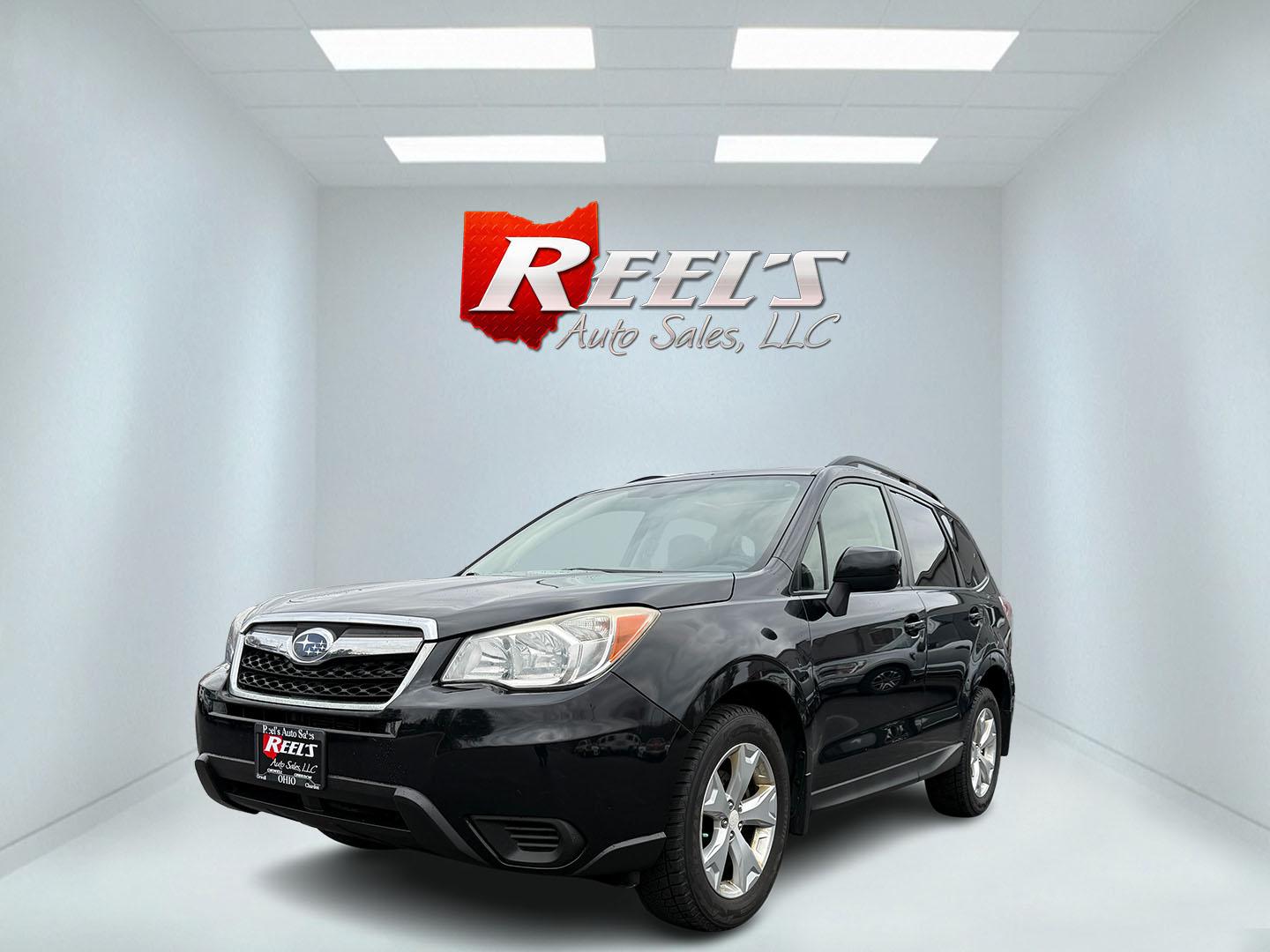 2015 Black /Black Subaru Forester 2.5i Premium (JF2SJADC9FH) with an 2.5L H4 DOHC 16V engine, Automatic transmission, located at 11115 Chardon Rd. , Chardon, OH, 44024, (440) 214-9705, 41.580246, -81.241943 - This 2015 Subaru Forester 2.5i Premium is a versatile SUV, equipped with a 2.5-liter H4 engine and Subaru's Symmetrical All-Wheel Drive system, providing both confident handling and capability across diverse terrains. With a highway fuel efficiency of 31 MPG, it balances performance with cost-effect - Photo#0