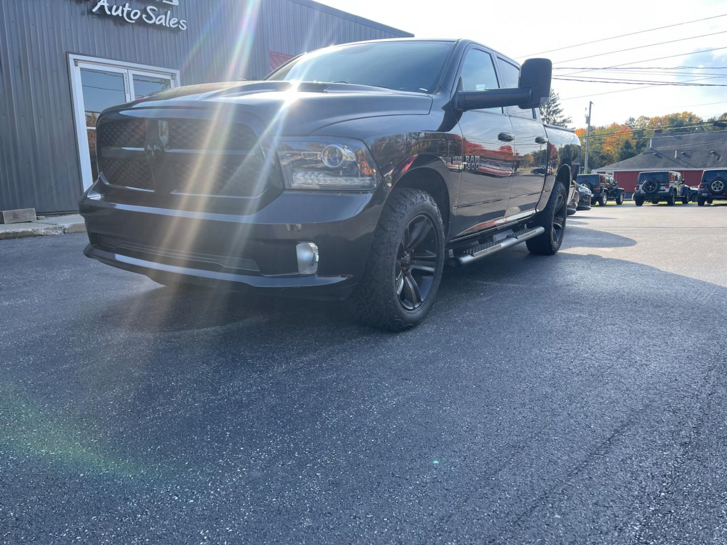 2017 Black /Black RAM 1500 Night Edition Crew Cab SWB 4WD (1C6RR7MT2HS) with an 5.7L V8 OHV 16V engine, 8A transmission, located at 547 E. Main St., Orwell, OH, 44076, (440) 437-5893, 41.535435, -80.847855 - Photo#0