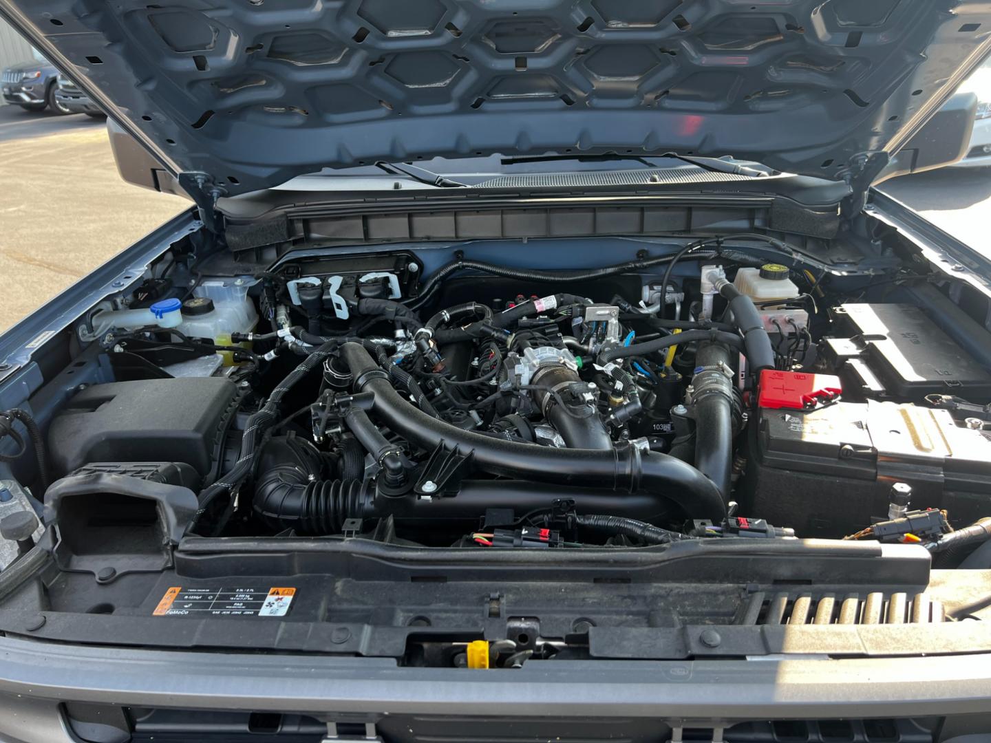 2023 Blue /Tan Ford Bronco Big Bend 4-Door (1FMEE5BP3PL) with an 2.7L V6 DOHC 24V TWIN TURBO engine, 10 Speed Auto transmission, located at 11115 Chardon Rd. , Chardon, OH, 44024, (440) 214-9705, 41.580246, -81.241943 - Photo#16