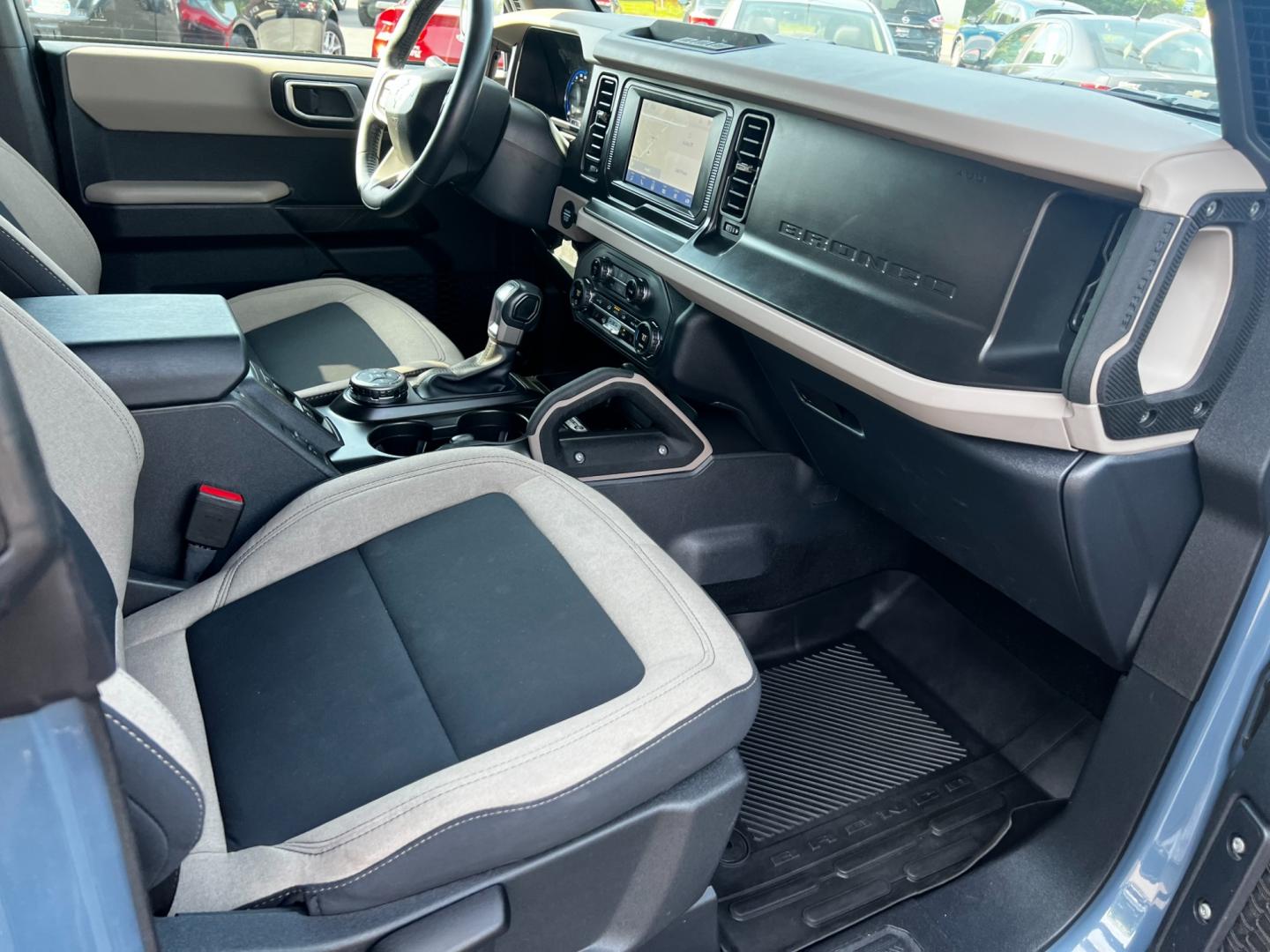 2023 Blue /Tan Ford Bronco Big Bend 4-Door (1FMEE5BP3PL) with an 2.7L V6 DOHC 24V TWIN TURBO engine, 10 Speed Auto transmission, located at 11115 Chardon Rd. , Chardon, OH, 44024, (440) 214-9705, 41.580246, -81.241943 - Photo#40