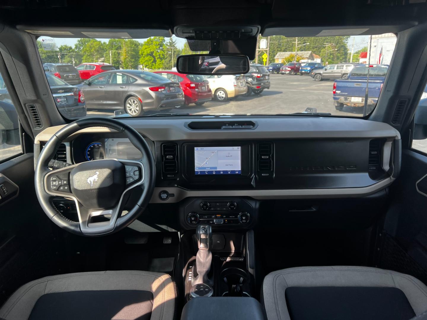 2023 Blue /Tan Ford Bronco Big Bend 4-Door (1FMEE5BP3PL) with an 2.7L V6 DOHC 24V TWIN TURBO engine, 10 Speed Auto transmission, located at 11115 Chardon Rd. , Chardon, OH, 44024, (440) 214-9705, 41.580246, -81.241943 - Photo#36