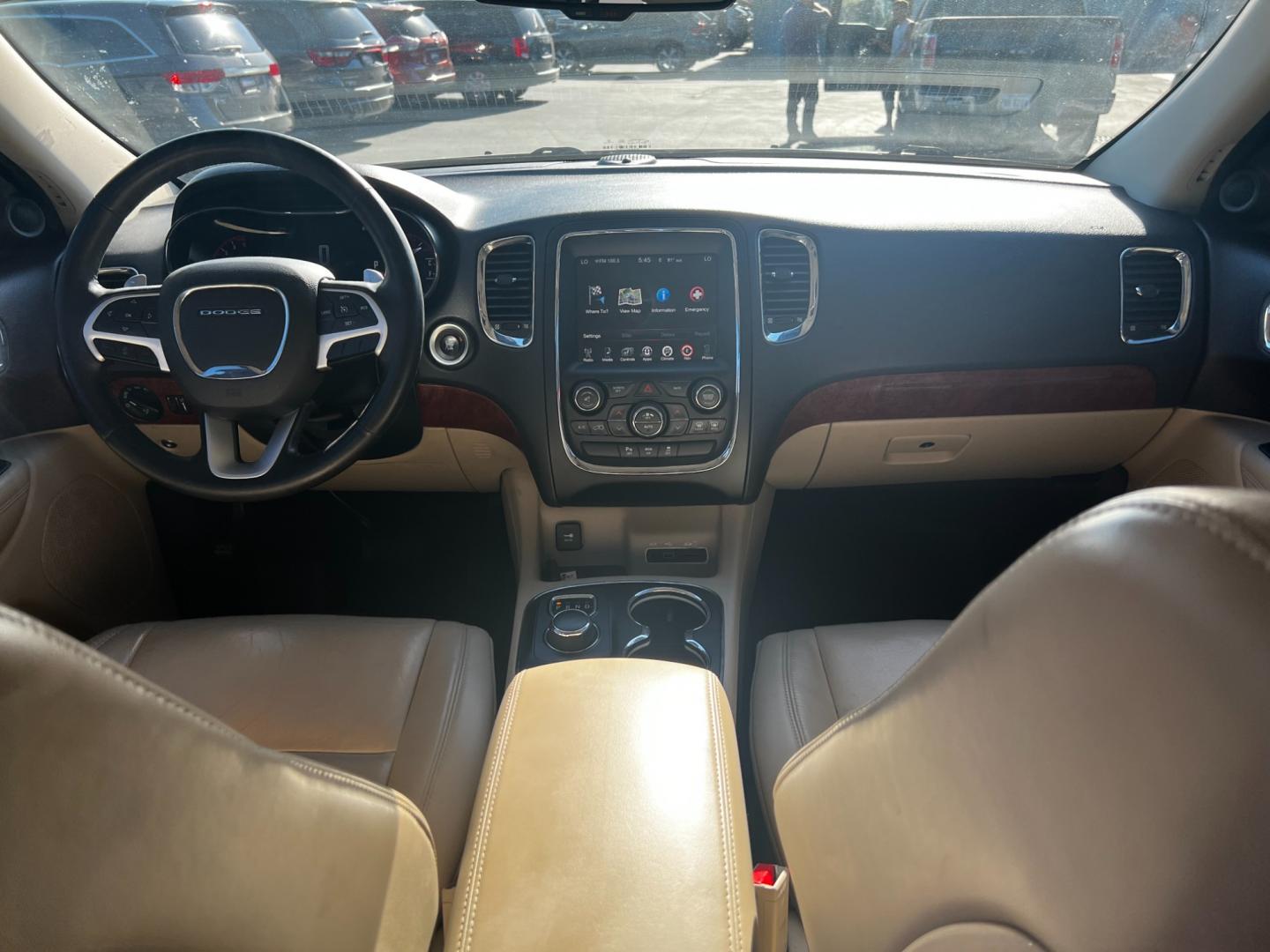 2014 Gold /Tan Dodge Durango Limited AWD (1C4RDJDG8EC) with an 3.6L V6 DOHC 24V engine, 8-Speed Automatic transmission, located at 547 E. Main St., Orwell, OH, 44076, (440) 437-5893, 41.535435, -80.847855 - Photo#42