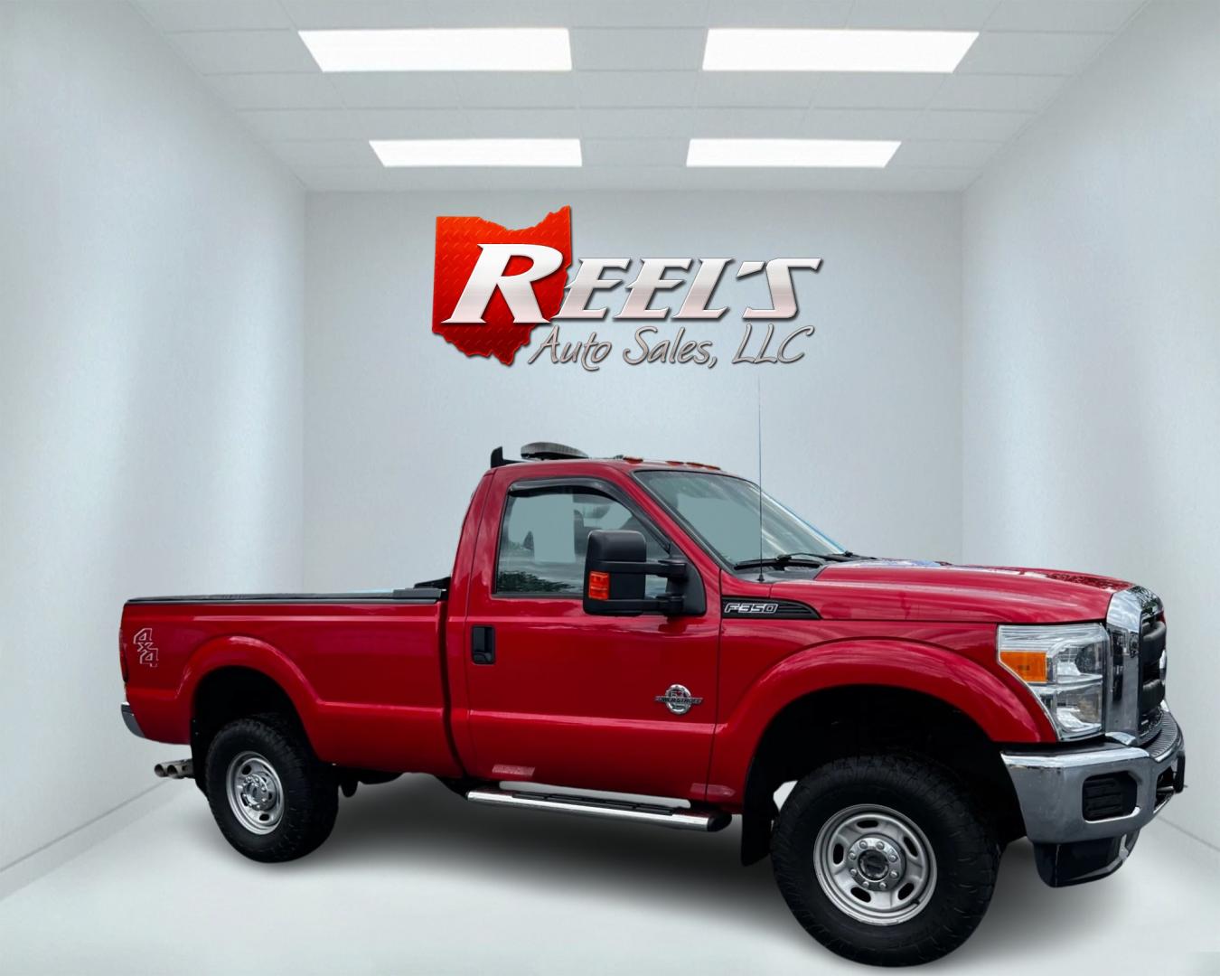 2015 Red /Gray Ford F-350 SD XL 4WD (1FTRF3BT0FE) with an 6.7L V8 OHV 16V DIESEL engine, 6-Speed Automatic transmission, located at 11115 Chardon Rd. , Chardon, OH, 44024, (440) 214-9705, 41.580246, -81.241943 - This 2015 Ford F-350 XL Reg Cab is a heavy-duty pickup truck that features a 6.7L Power Stroke V8 Bio Diesel capable engine, producing 440 horsepower and 860 lb-ft of torque. The truck has a 3.55 gearing system and is equipped with a locking rear differential for added traction. The exterior feature - Photo#3