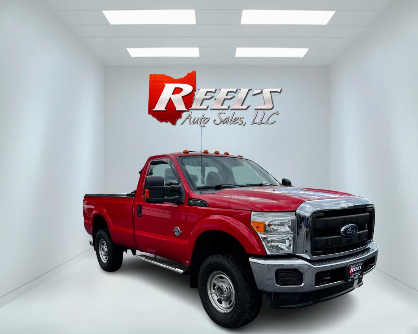 2015 Red /Gray Ford F-350 SD XL 4WD (1FTRF3BT0FE) with an 6.7L V8 OHV 16V DIESEL engine, 6-Speed Automatic transmission, located at 11115 Chardon Rd. , Chardon, OH, 44024, (440) 214-9705, 41.580246, -81.241943 - This 2015 Ford F-350 XL Reg Cab is a heavy-duty pickup truck that features a 6.7L Power Stroke V8 Bio Diesel capable engine, producing 440 horsepower and 860 lb-ft of torque. The truck has a 3.55 gearing system and is equipped with a locking rear differential for added traction. The exterior feature - Photo#2