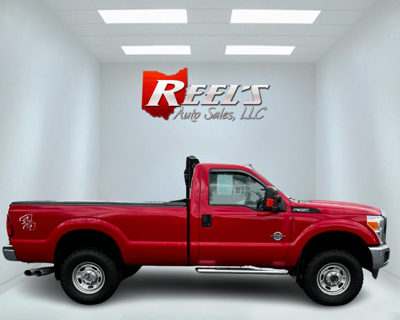 2015 Red /Gray Ford F-350 SD XL 4WD (1FTRF3BT0FE) with an 6.7L V8 OHV 16V DIESEL engine, 6-Speed Automatic transmission, located at 11115 Chardon Rd. , Chardon, OH, 44024, (440) 214-9705, 41.580246, -81.241943 - This 2015 Ford F-350 XL Reg Cab is a heavy-duty pickup truck that features a 6.7L Power Stroke V8 Bio Diesel capable engine, producing 440 horsepower and 860 lb-ft of torque. The truck has a 3.55 gearing system and is equipped with a locking rear differential for added traction. The exterior feature - Photo#4