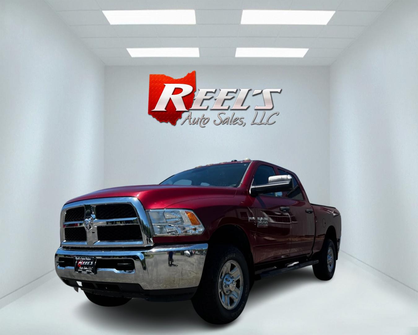 2015 Red /Black RAM 3500 Tradesman Crew Cab 4WD (3C63R3CJ1FG) with an 6.4L V8 OHV engine, 6-Speed Automatic transmission, located at 11115 Chardon Rd. , Chardon, OH, 44024, (440) 214-9705, 41.580246, -81.241943 - This 2015 Ram 3500 Tradesman Crew Cab is a robust and capable truck powered by a 6.4 HEMI V8 engine paired with a 6-speed automatic 66RFE transmission. It features 3.73 gearing, providing a substantial towing capacity of 12,640 pounds and a payload capacity of 3,901 pounds, making it ideal for heavy - Photo#0