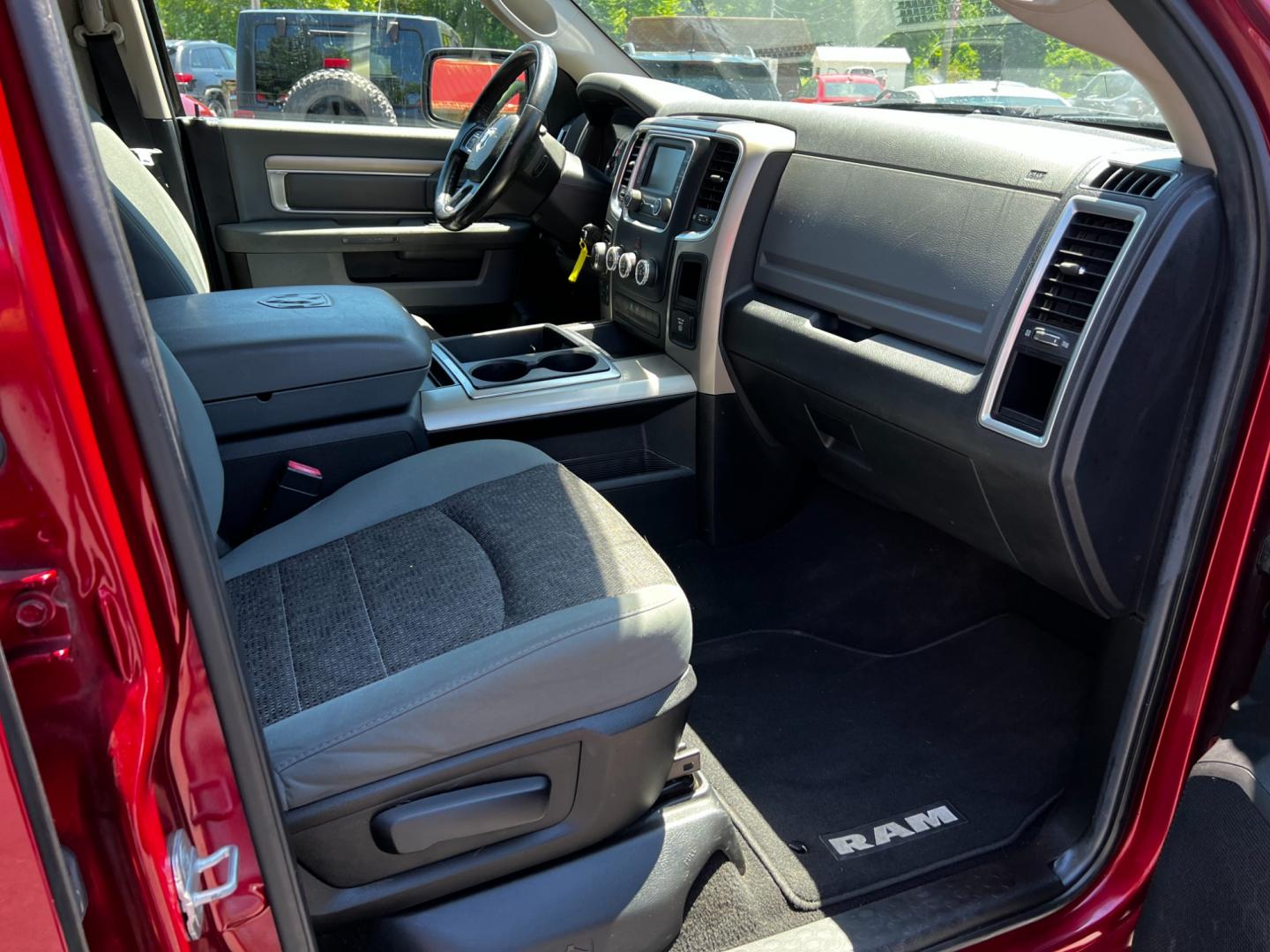 2014 Red /Gray RAM 1500 Big Horn Quad Cab 4WD (1C6RR7GT4ES) with an 5.7L V8 OHV 16V engine, 8-Speed Automatic transmission, located at 547 E. Main St., Orwell, OH, 44076, (440) 437-5893, 41.535435, -80.847855 - This 2014 Ram 1500 Big Horn Quad Cab is a versatile and powerful pickup truck. It features a robust 5.7L HEMI V8 engine producing 395 HP and 410 lb-ft of torque, paired with an efficient 8-speed automatic transmission. The 4WD system, 3.21 gearing, and limited-slip rear differential provide excellen - Photo#38