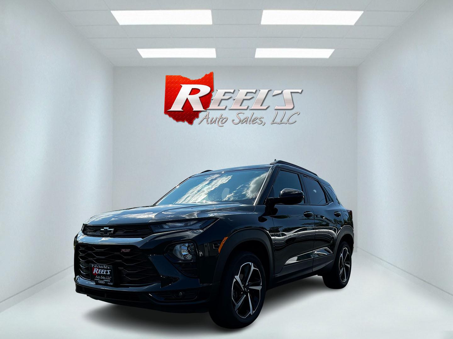 2021 Black /Black Chevrolet Trailblazer RS AWD (KL79MUSL7MB) with an 1.3L I3 DOHC 12V Turbo engine, 9A transmission, located at 547 E. Main St., Orwell, OH, 44076, (440) 437-5893, 41.535435, -80.847855 - This 2021 Chevrolet Trailblazer RS AWD is a compact SUV that offers a blend of performance, efficiency, and advanced features. It's powered by a 1.3-liter turbocharged 3-cylinder EcoTec engine paired with a 9-speed automatic transmission, delivering a respectable 28 MPG combined and 30 MPG on the hi - Photo#0