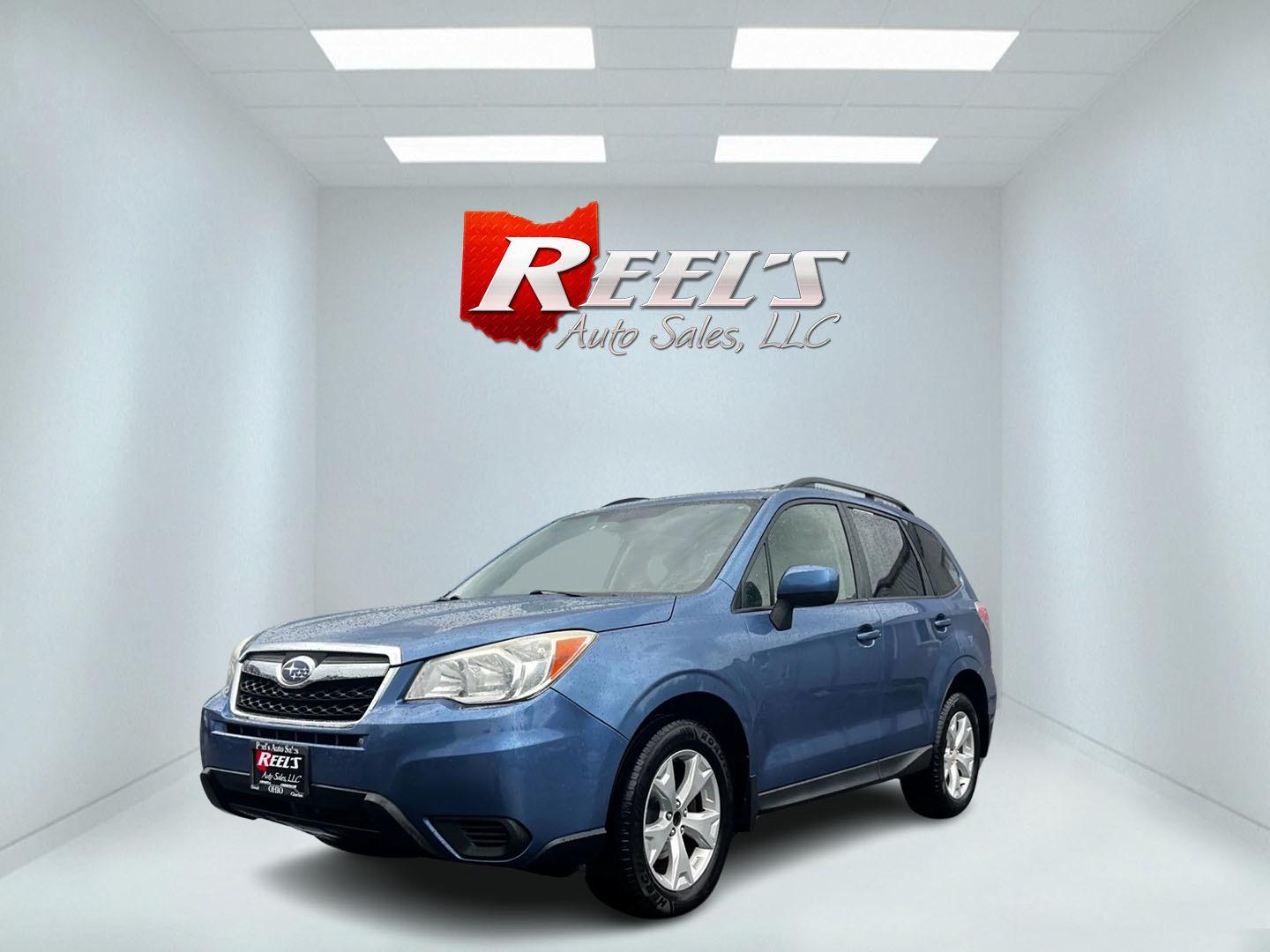 2015 Blue /Gray Subaru Forester 2.5i Premium (JF2SJADC1FH) with an 2.5L H4 SOHC 16V engine, Automatic transmission, located at 11115 Chardon Rd. , Chardon, OH, 44024, (440) 214-9705, 41.580246, -81.241943 - This One Owner 2015 Subaru Forester 2.5i Premium is a well-equipped compact SUV that combines practicality, comfort, and efficiency. It features a 2.5-liter horizontally-opposed four-cylinder engine paired with a Continuously Variable Transmission (CVT), offering smooth power delivery and good fuel - Photo#0