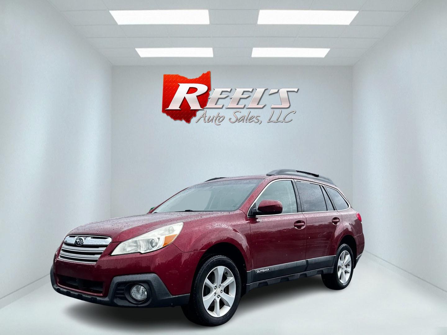 2014 Red /Black Subaru Outback 2.5I Premium (4S4BRBCC0E3) with an 2.5L H4 DOHC 16V engine, Automatic transmission, located at 11115 Chardon Rd. , Chardon, OH, 44024, (440) 214-9705, 41.580246, -81.241943 - This 2014 Subaru Outback 2.5i Premium is a versatile and capable crossover wagon that combines practicality with comfort. It's powered by a 2.5-liter horizontally-opposed four-cylinder engine, paired with a Continuously Variable Transmission (CVT) featuring paddle shifters for a more engaging drivin - Photo#0