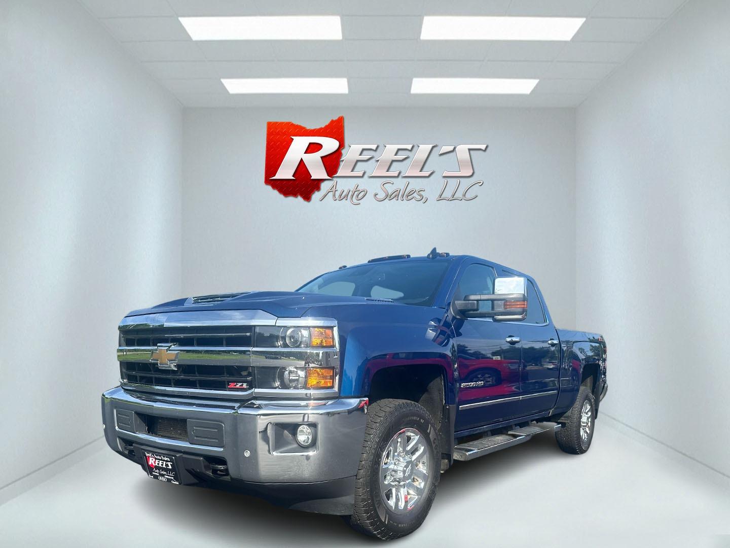 2019 Blue /Black Chevrolet Silverado 2500HD LTZ Crew Cab 4WD (1GC1KTEY3KF) with an 6.6L V8 OHV 16V DIESEL engine, 6A transmission, located at 11115 Chardon Rd. , Chardon, OH, 44024, (440) 214-9705, 41.580246, -81.241943 - Photo#0