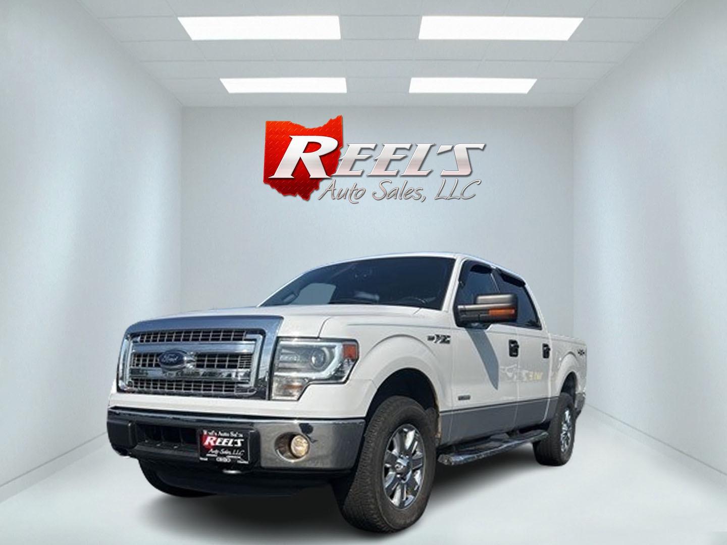 2014 White /Gray Ford F-150 XLT 302A SuperCrew 5.5-ft. Bed 4WD (1FTFW1ET2EF) with an 3.5L V6 TWIN TURBO engine, 6-Speed Automatic transmission, located at 11115 Chardon Rd. , Chardon, OH, 44024, (440) 214-9705, 41.580246, -81.241943 - This 2014 Ford F-150 XLT Crew Cab stands as a versatile and practical full-size pickup truck. It features a robust 3.5L twin-turbo EcoBoost V6 engine paired with a 6-speed automatic transmission, producing 365 horsepower and 420 lb-ft of torque. This powerful combo, aided by a 3.55 gearing ratio, en - Photo#0