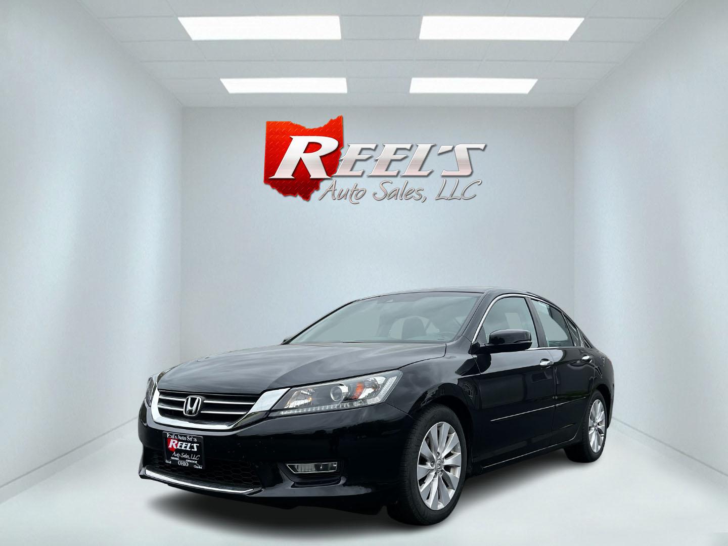 2013 Black /Black Honda Accord EX-L Sedan CVT (1HGCR2F8XDA) with an 2.4L I4 DOHC 16V engine, Automatic transmission, located at 11115 Chardon Rd. , Chardon, OH, 44024, (440) 214-9705, 41.580246, -81.241943 - This One Owner 2013 Honda Accord EX-L is a well-rounded midsize sedan known for its efficiency and comfort, powered by a 2.4-liter I4 Earthdreams engine that achieves an impressive 35 MPG on the highway. The interior is tastefully designed with leather upholstery and amenities like heated front seat - Photo#0