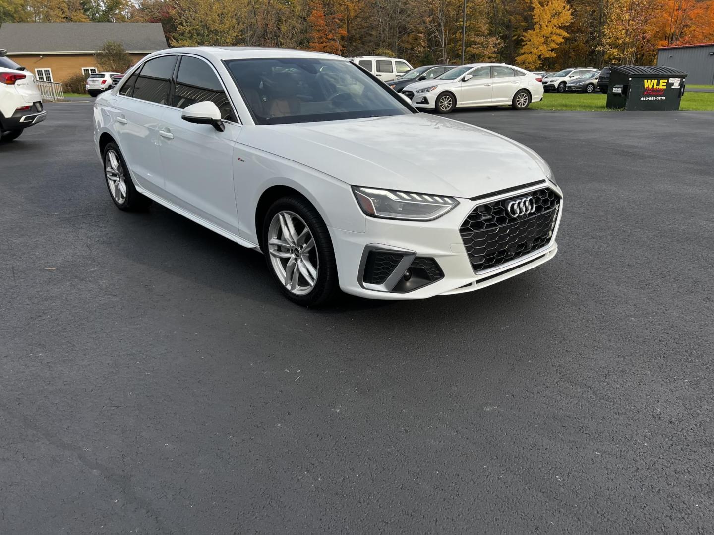 2021 White /Brown Audi A4 Premium Plus quattro (WAUEAAF4XMA) with an 2.0L I4 DOHC 16V TURBO engine, 7A transmission, located at 547 E. Main St., Orwell, OH, 44076, (440) 437-5893, 41.535435, -80.847855 - Photo#1