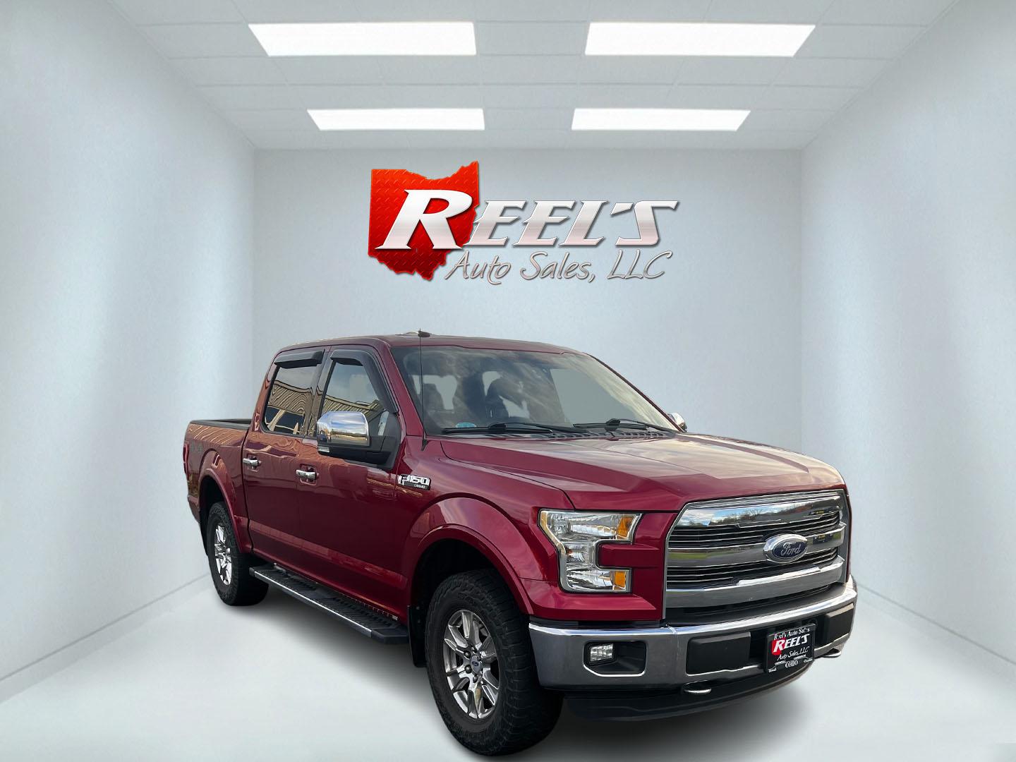 2016 Red /Black Ford F-150 Lariat SuperCrew 5.5-ft. Bed 4WD (1FTEW1EF0GF) with an 5.0L V8 engine, 6A transmission, located at 11115 Chardon Rd. , Chardon, OH, 44024, (440) 214-9705, 41.580246, -81.241943 - This 2016 Ford F-150 Lariat Crew Cab is a robust and versatile pickup equipped with the powerful 5.0 Coyote V8 engine paired with a 6-speed automatic transmission, generating 385 horsepower and 387 lb-ft of torque. Noteworthy for its comfortable leather interior, it features dual-zone automatic clim - Photo#2