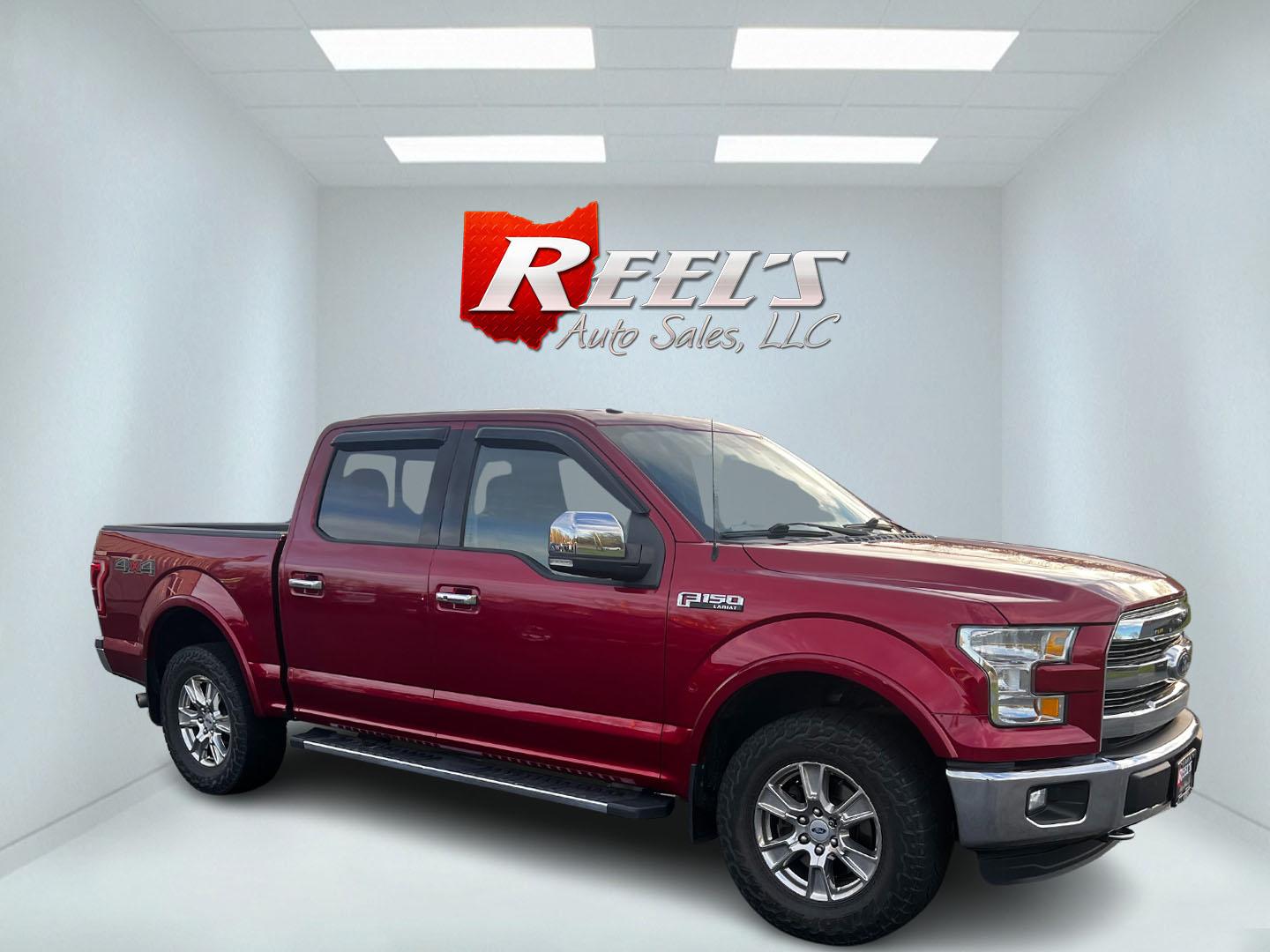 2016 Red /Black Ford F-150 Lariat SuperCrew 5.5-ft. Bed 4WD (1FTEW1EF0GF) with an 5.0L V8 engine, 6A transmission, located at 11115 Chardon Rd. , Chardon, OH, 44024, (440) 214-9705, 41.580246, -81.241943 - This 2016 Ford F-150 Lariat Crew Cab is a robust and versatile pickup equipped with the powerful 5.0 Coyote V8 engine paired with a 6-speed automatic transmission, generating 385 horsepower and 387 lb-ft of torque. Noteworthy for its comfortable leather interior, it features dual-zone automatic clim - Photo#3