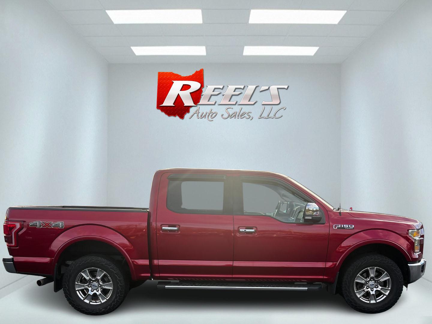 2016 Red /Black Ford F-150 Lariat SuperCrew 5.5-ft. Bed 4WD (1FTEW1EF0GF) with an 5.0L V8 engine, 6A transmission, located at 11115 Chardon Rd. , Chardon, OH, 44024, (440) 214-9705, 41.580246, -81.241943 - This 2016 Ford F-150 Lariat Crew Cab is a robust and versatile pickup equipped with the powerful 5.0 Coyote V8 engine paired with a 6-speed automatic transmission, generating 385 horsepower and 387 lb-ft of torque. Noteworthy for its comfortable leather interior, it features dual-zone automatic clim - Photo#4