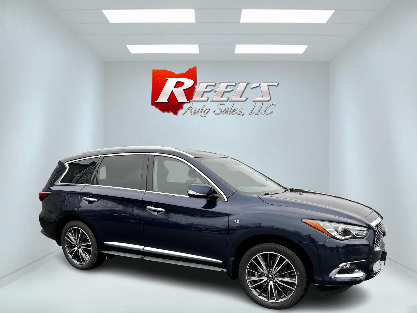 2018 Blue /Brown Infiniti QX60 Base AWD (5N1DL0MM7JC) with an 3.5L V6 DOHC 24V engine, CVT transmission, located at 11115 Chardon Rd. , Chardon, OH, 44024, (440) 214-9705, 41.580246, -81.241943 - This 2018 Infiniti QX60 AWD is a luxurious midsize SUV that comes well-equipped with features designed for comfort and convenience. It includes a sophisticated leather interior and heated front seats, enhancing its premium feel. Front and rear parking sensors provide increased safety and ease when m - Photo#3