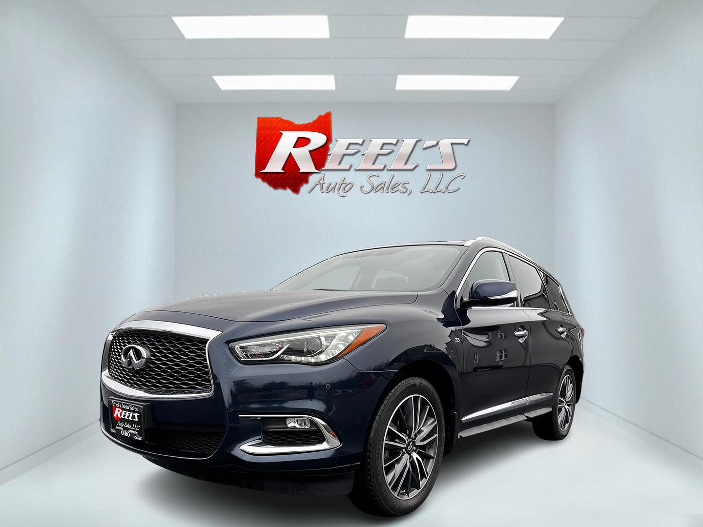 2018 Blue /Brown Infiniti QX60 Base AWD (5N1DL0MM7JC) with an 3.5L V6 DOHC 24V engine, CVT transmission, located at 11115 Chardon Rd. , Chardon, OH, 44024, (440) 214-9705, 41.580246, -81.241943 - This 2018 Infiniti QX60 AWD is a luxurious midsize SUV that comes well-equipped with features designed for comfort and convenience. It includes a sophisticated leather interior and heated front seats, enhancing its premium feel. Front and rear parking sensors provide increased safety and ease when m - Photo#0